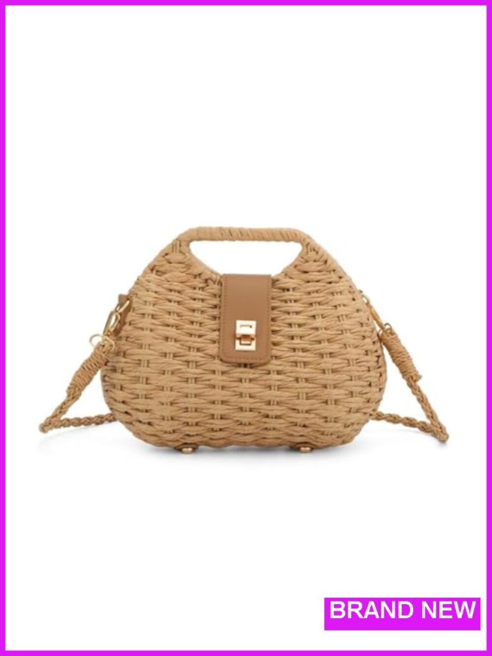 Straw Crossbody Bag Woven Beach Clutch Purse Summer Tote Handbag Boho Top